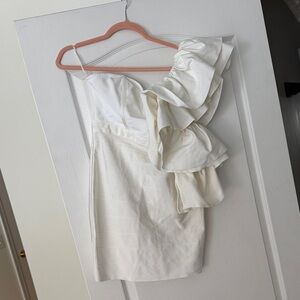 Fashion Nova One Shoulder White Dress